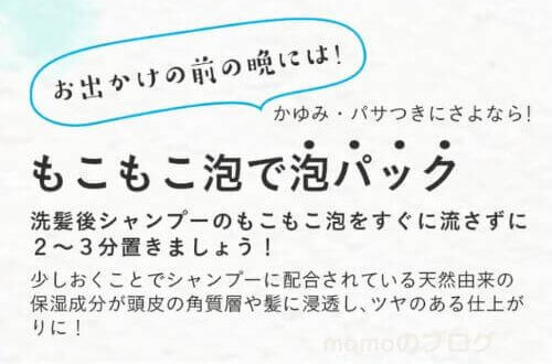 haruシャンプーの泡パックを説明した画像