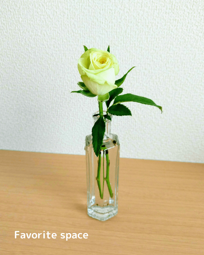 白いバラを飾った画像